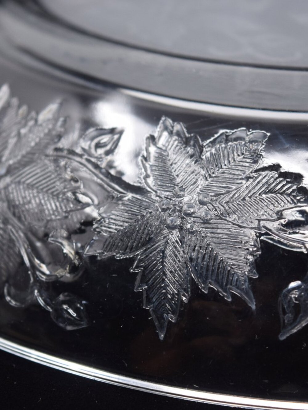Princess House Fantasia Individual Pasta Bowl 8.5 in Clear Glass Embossed Floral - Picture 11 of 11